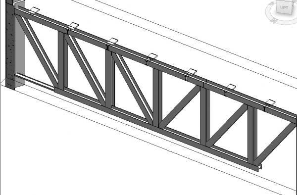 Truss 6 equal part with different size cord and web
