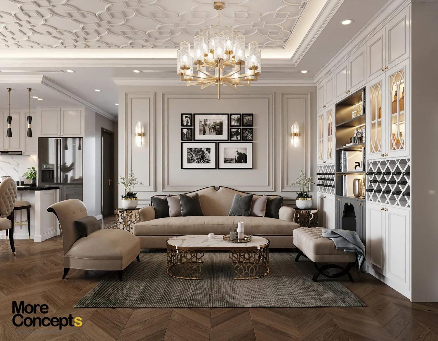Interior Living room- Kitchen