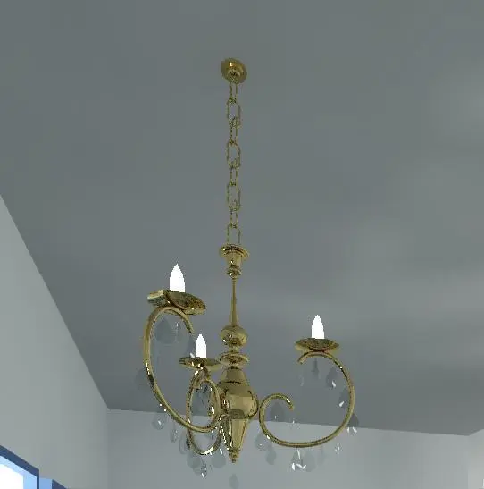 Lampadario a tre bracci — preview 1, by io (RevitCity, CC0)