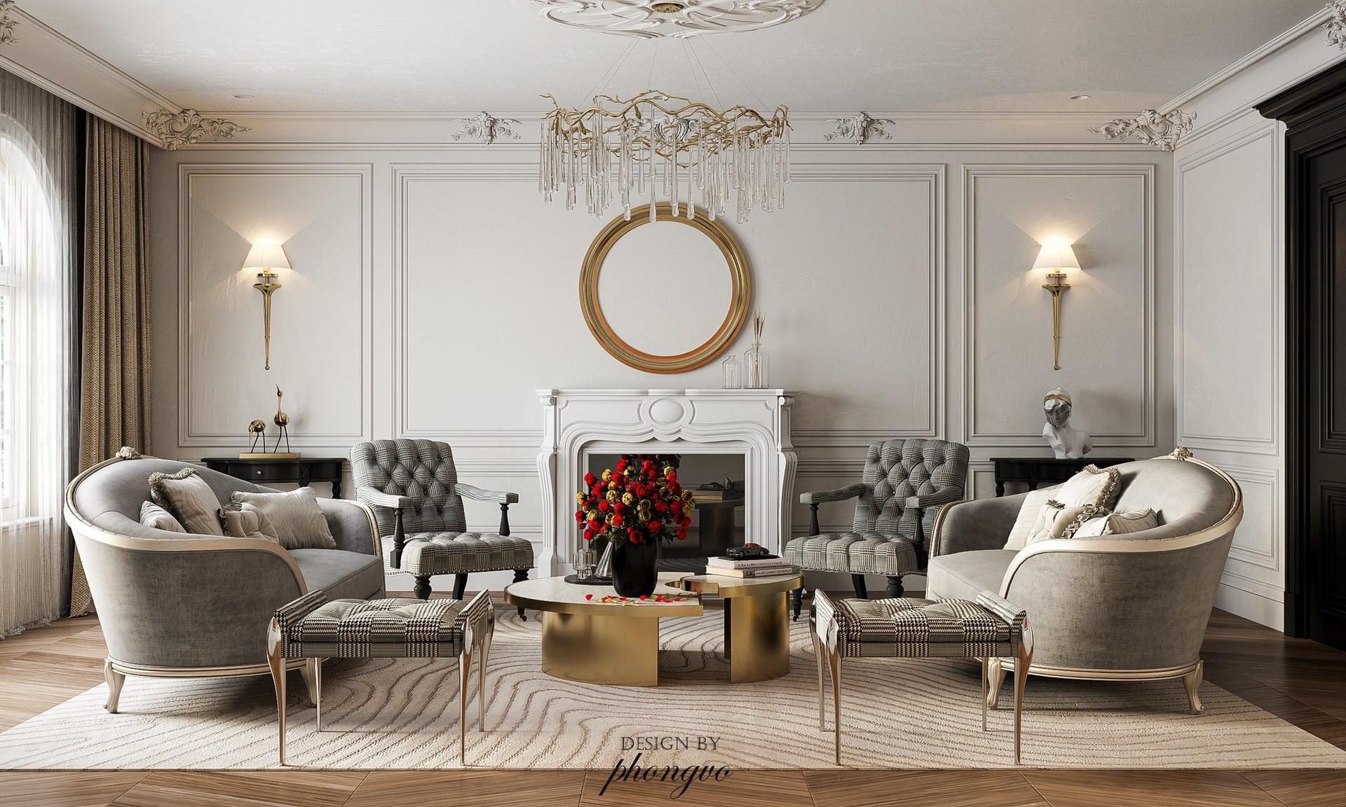 Neoclassical Living Room Interior