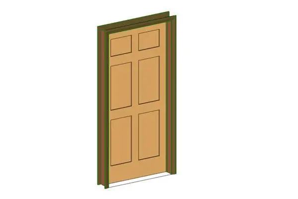 Int-Single-6 Panel-Colonial Reg Casing Door