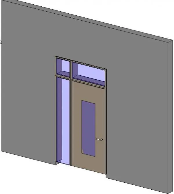 Door with sideplate and overhead light