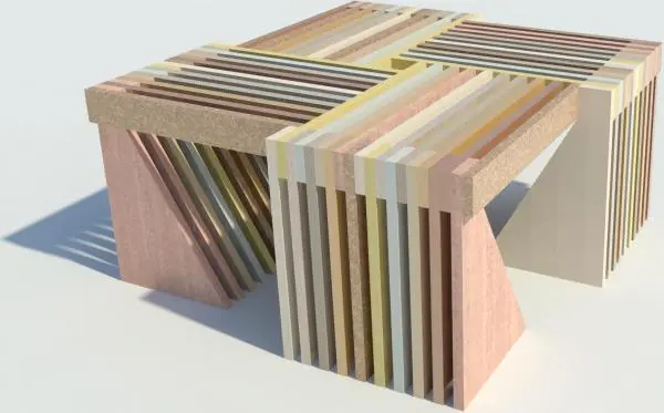 Mesa de centro reciclada recycled table — preview 1, by Ruda Studio (RevitCity, CC0)