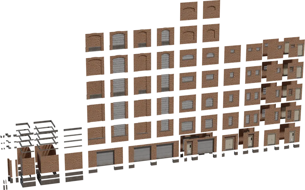 Modular Factory Facade — preview 1, by James Ray Cock (Poly Haven, CC0)