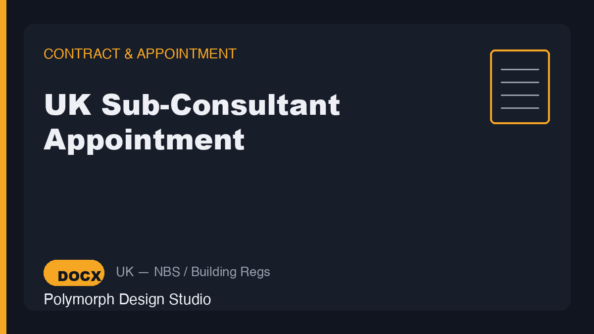 UK Sub-Consultant Appointment