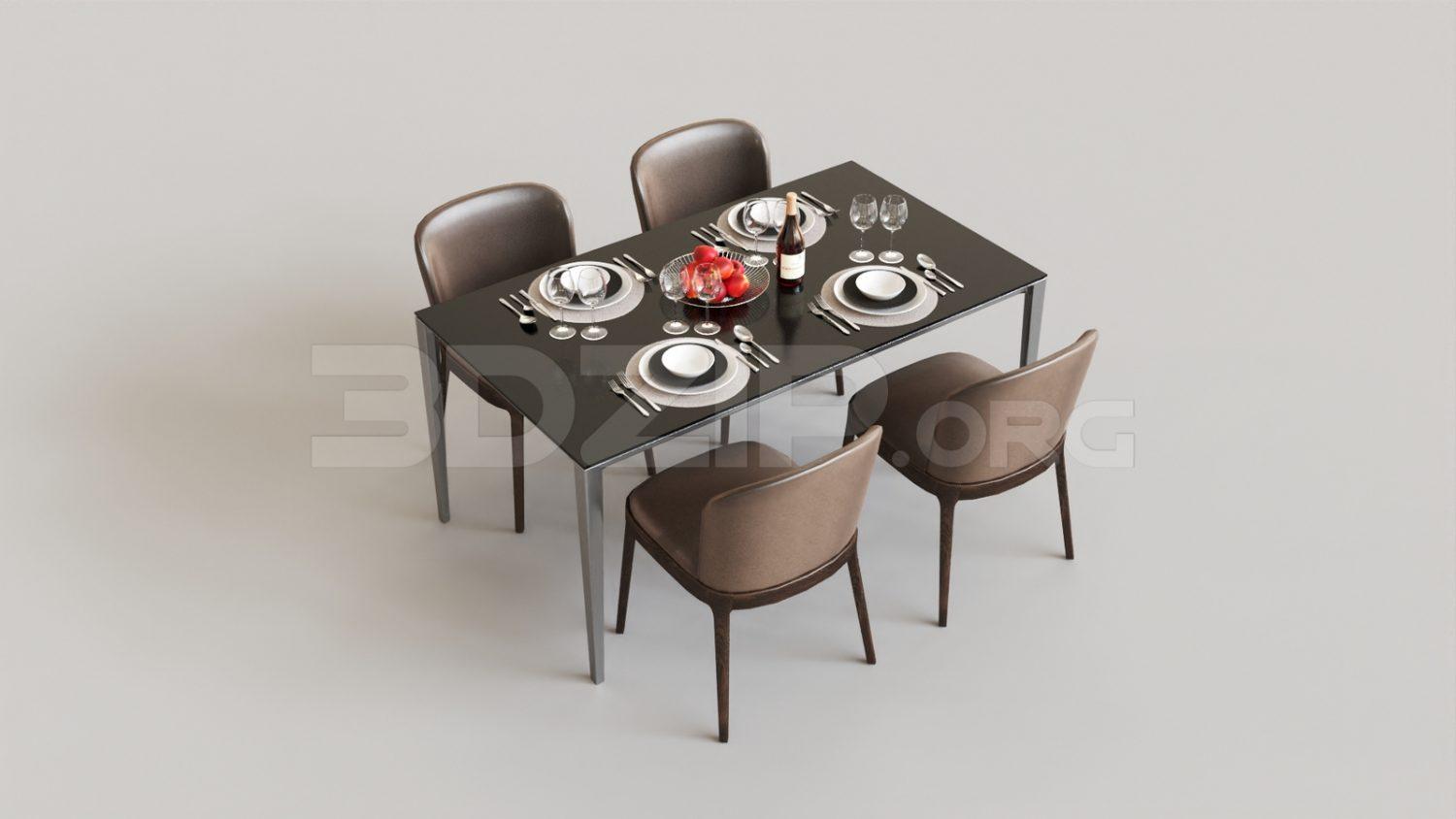 Dining Table And Chair — preview 1 (3dzip)