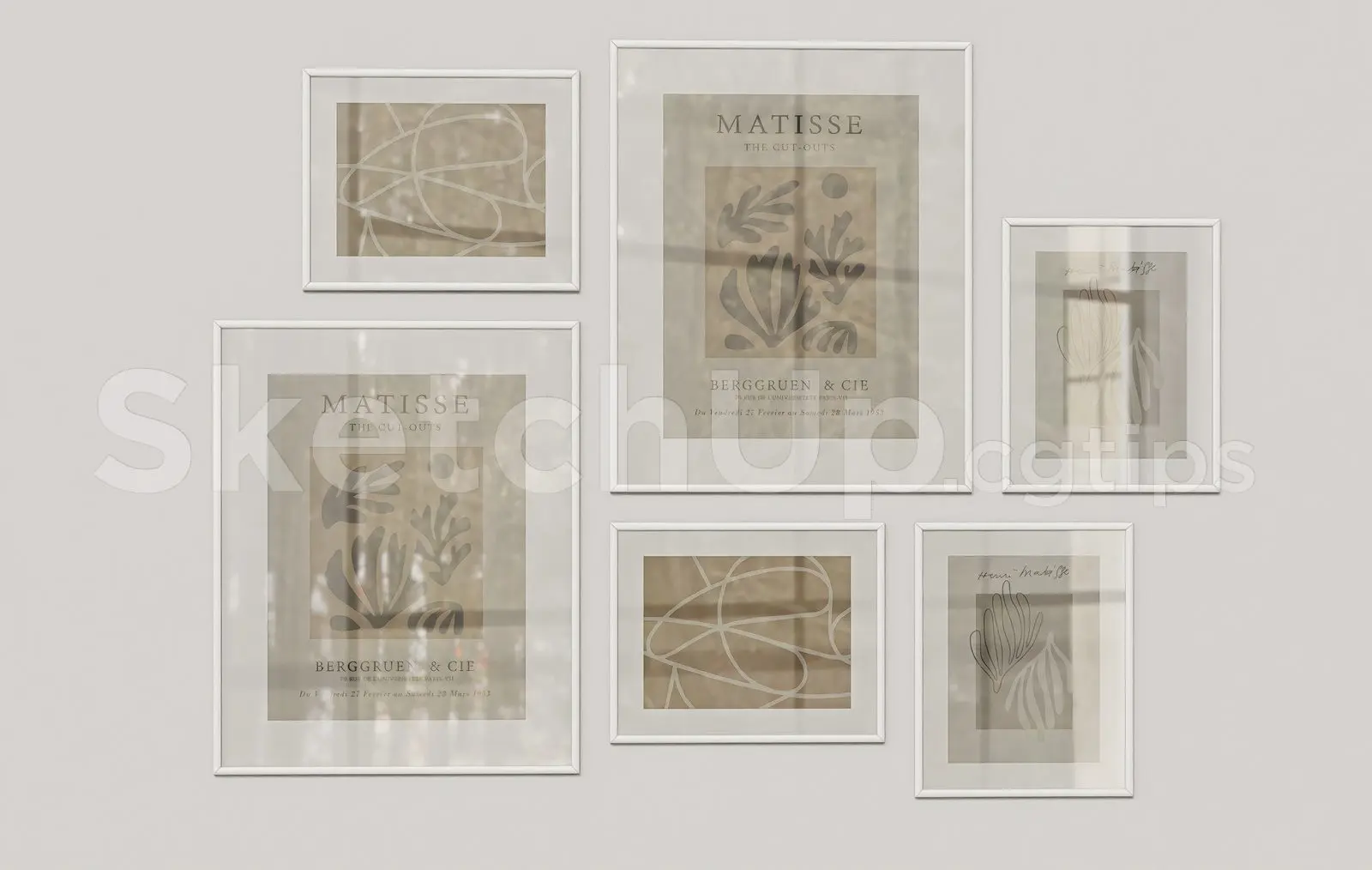 Minimalist Abstract Wall Art Gallery – SketchUp Interior Decoration — preview 1 (cgtips)
