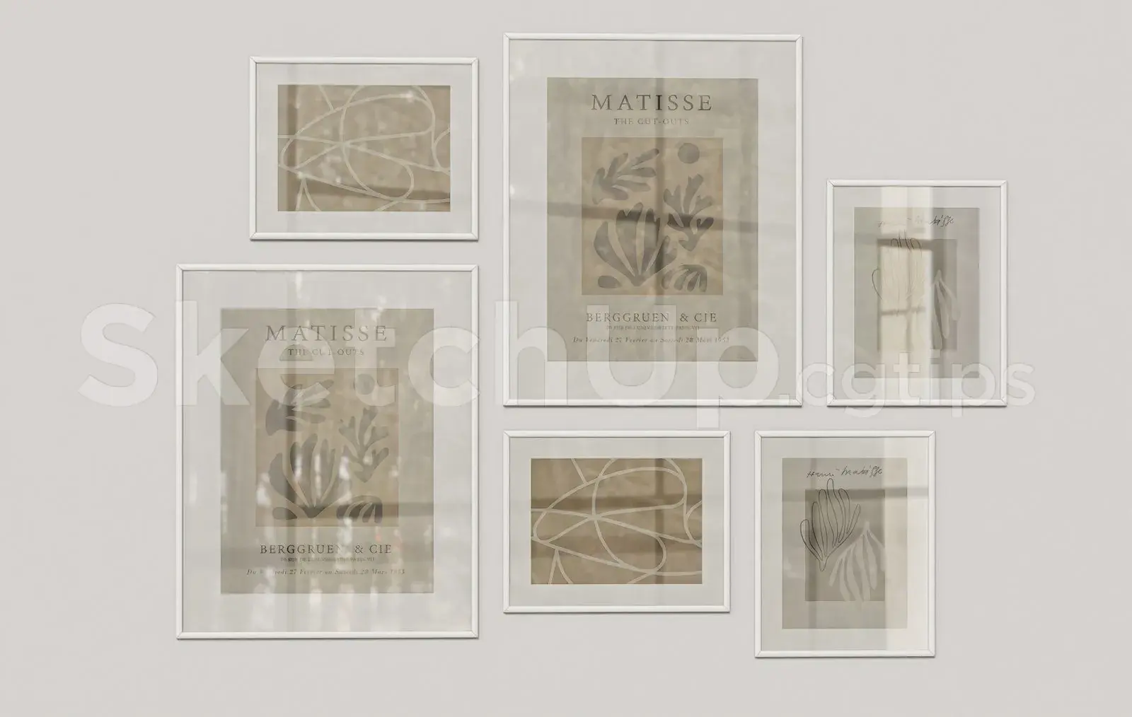 Minimalist Abstract Wall Art Gallery – SketchUp Interior Decoration