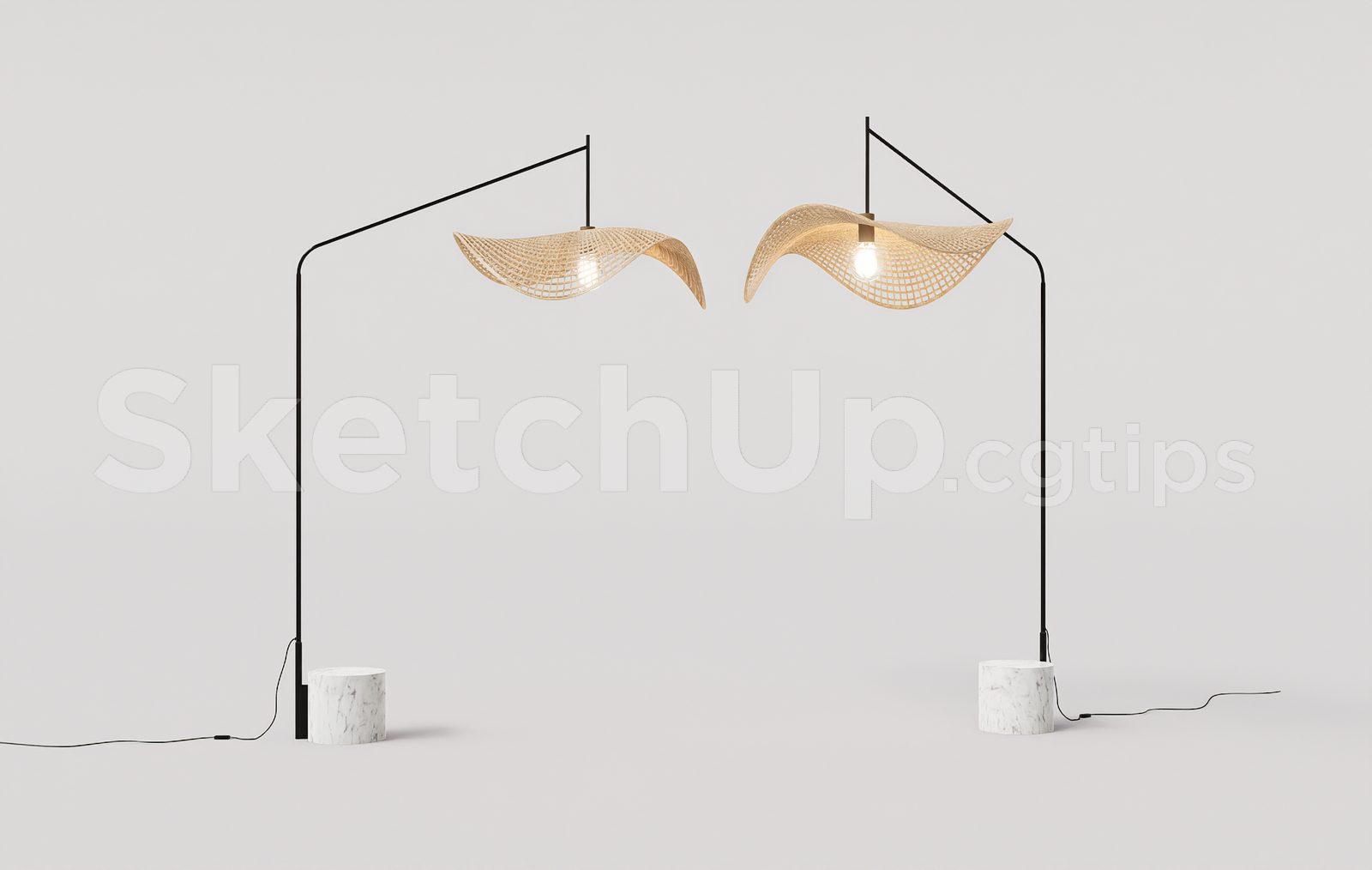 Modern Woven Rattan Floor Lamp