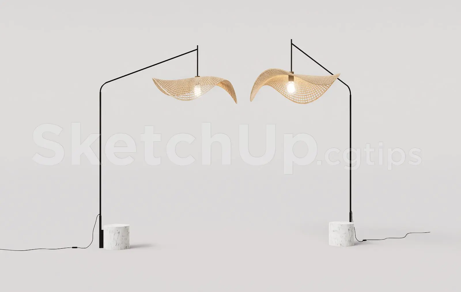 Modern Woven Rattan Floor Lamp