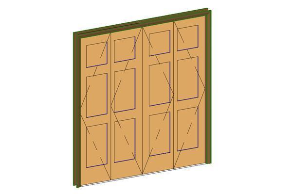Int-Bifold door 4 wide-6 panel-Colonial Reg Casing