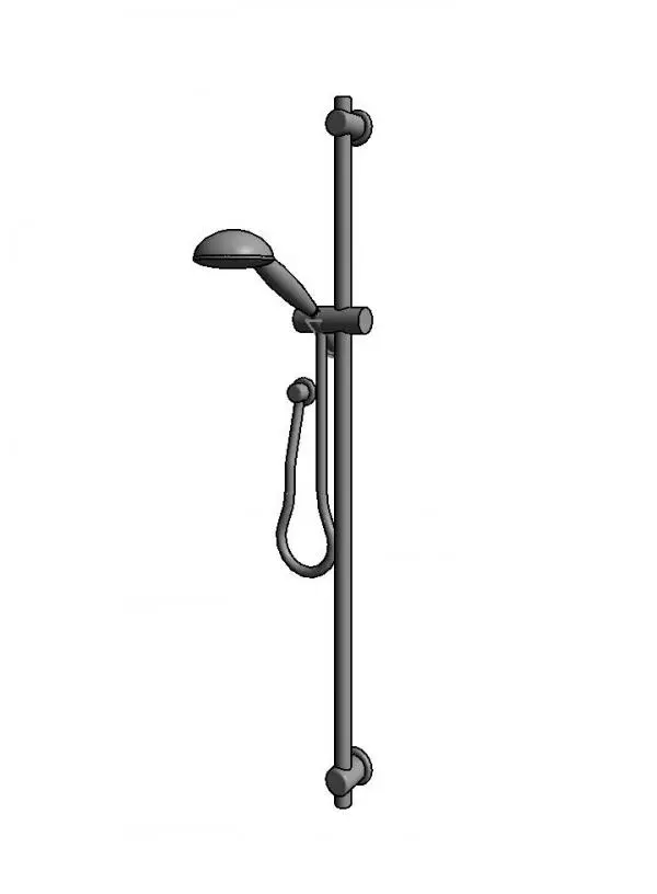 Handheld shower rose with optional rail