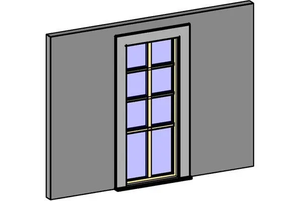 Finestrone con cornice e traversi parametrica