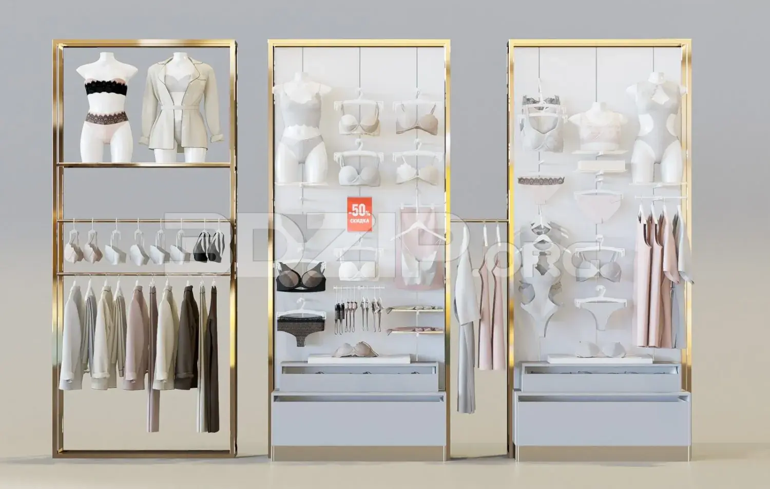 Fashion Lingerie And Clothing Display Cabinet
