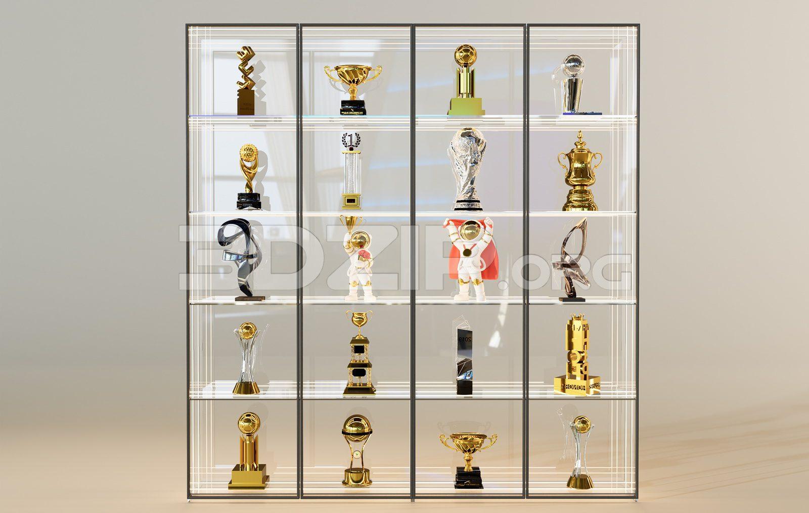 Various Types Of Trophies And Cups