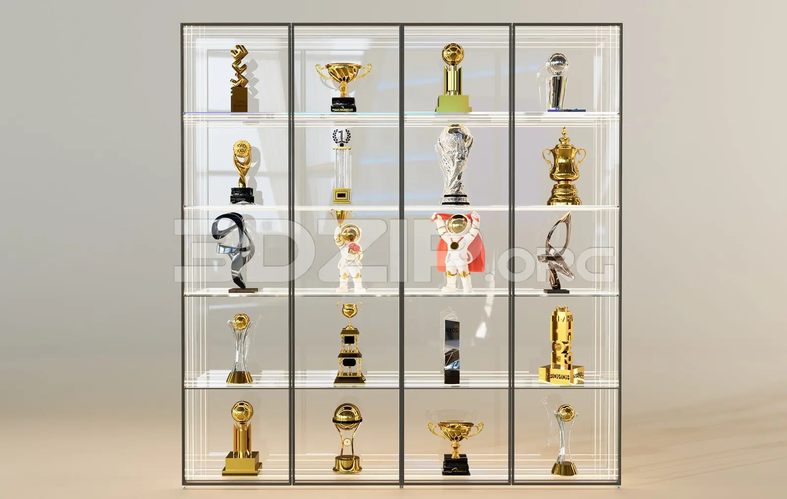 Various Types Of Trophies And Cups