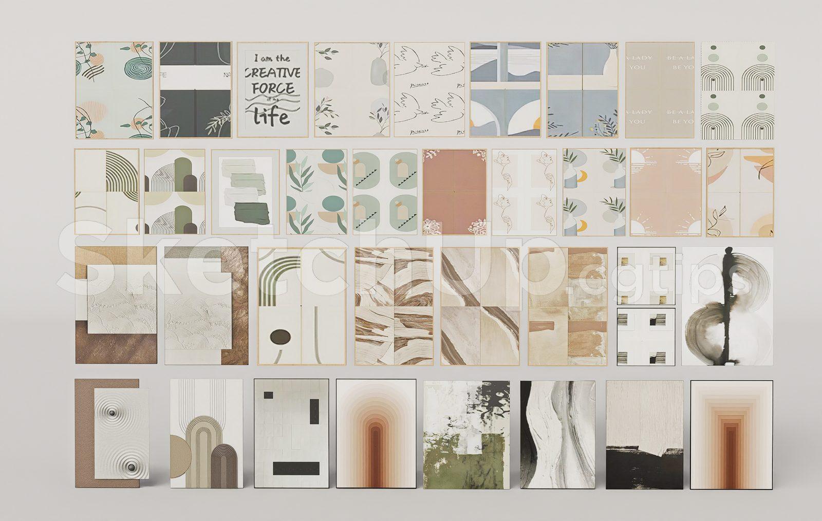 Minimalist Abstract Framed Wall Decor Set