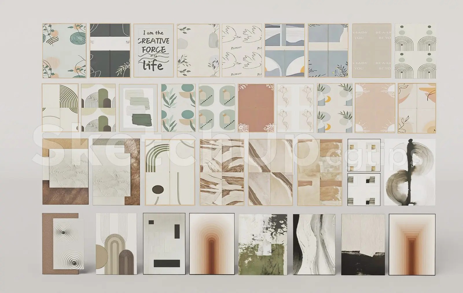 Minimalist Abstract Framed Wall Decor Set — preview 1 (cgtips)