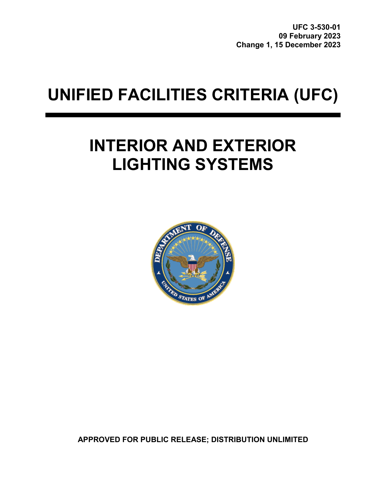 UFC 3-530-01: Interior and Exterior Lighting Systems and Controls