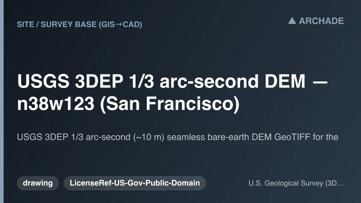 USGS 3DEP 1/3 arc-second DEM — n38w123 (San Francisco)