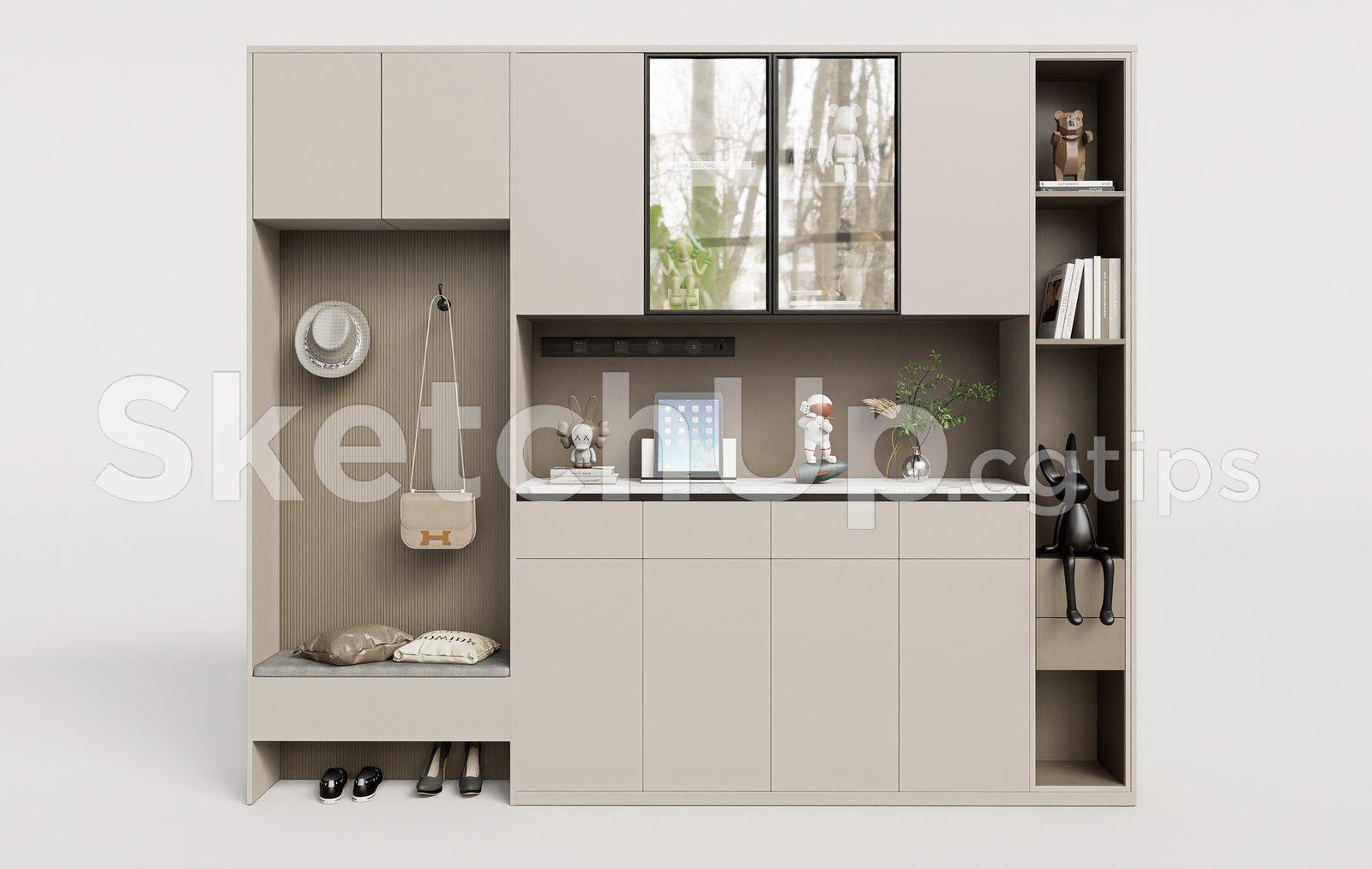 Modern Shoe Cabinet SketchUp 3D Model