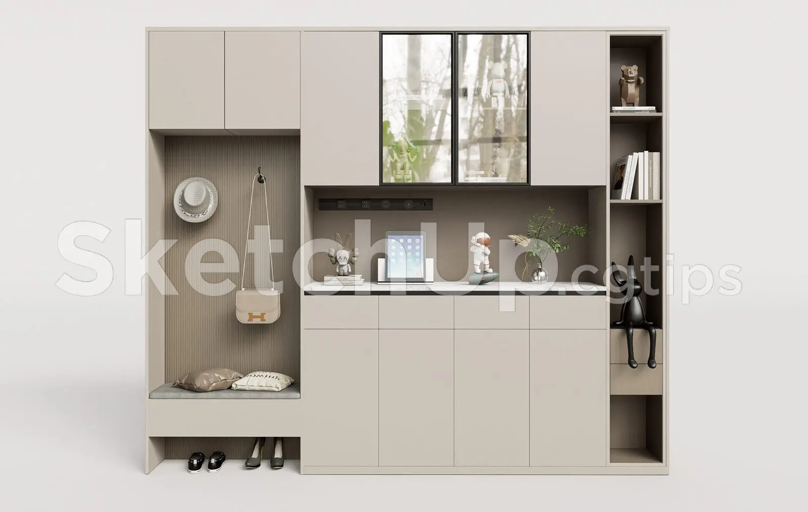Modern Shoe Cabinet SketchUp 3D Model
