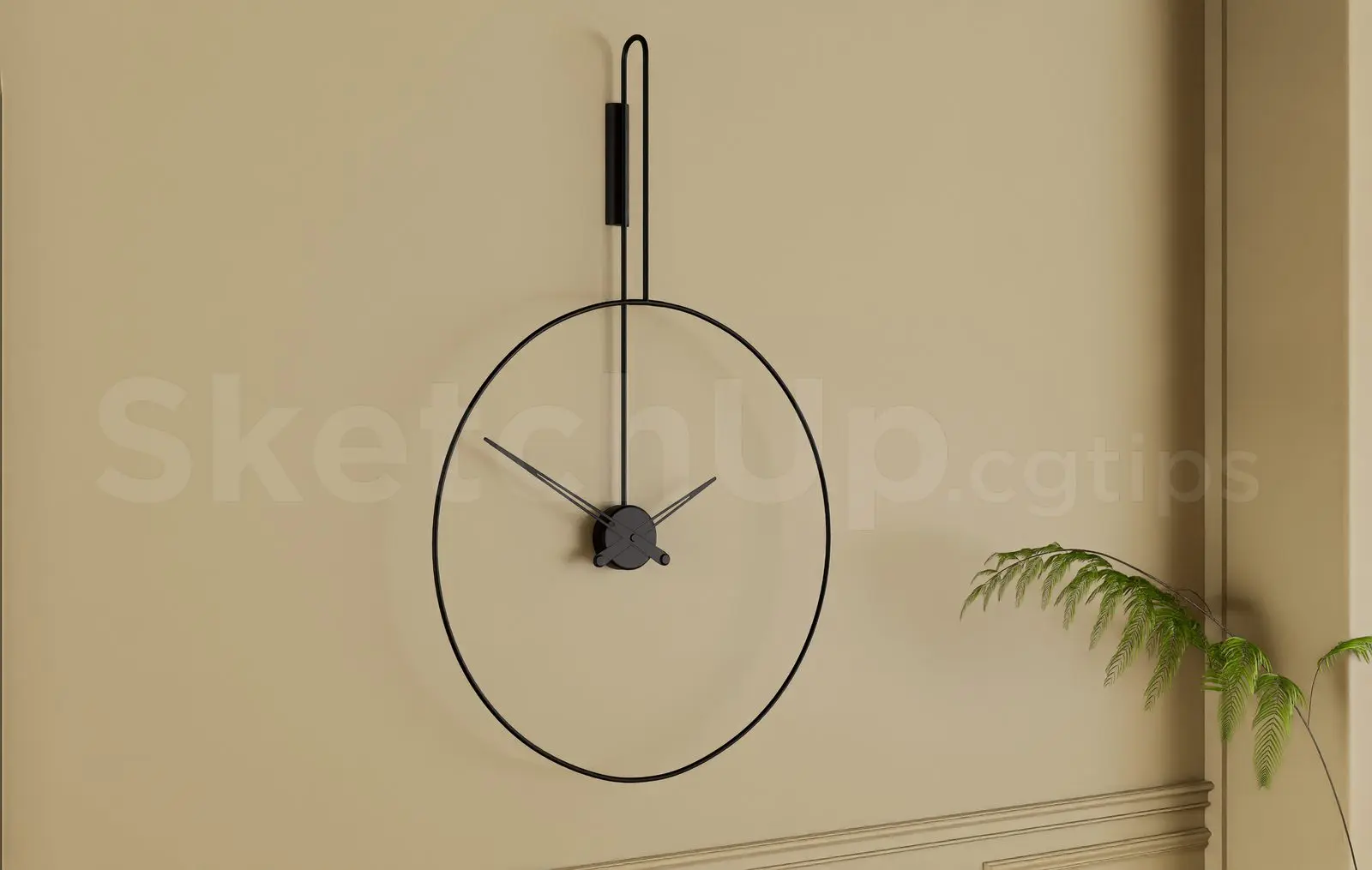 Modern Round Wall Clock — preview 1 (cgtips, CC0)