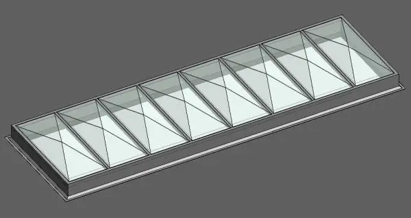 Multiple Pyramid Skylights in a Common Frame 1x any amount of units