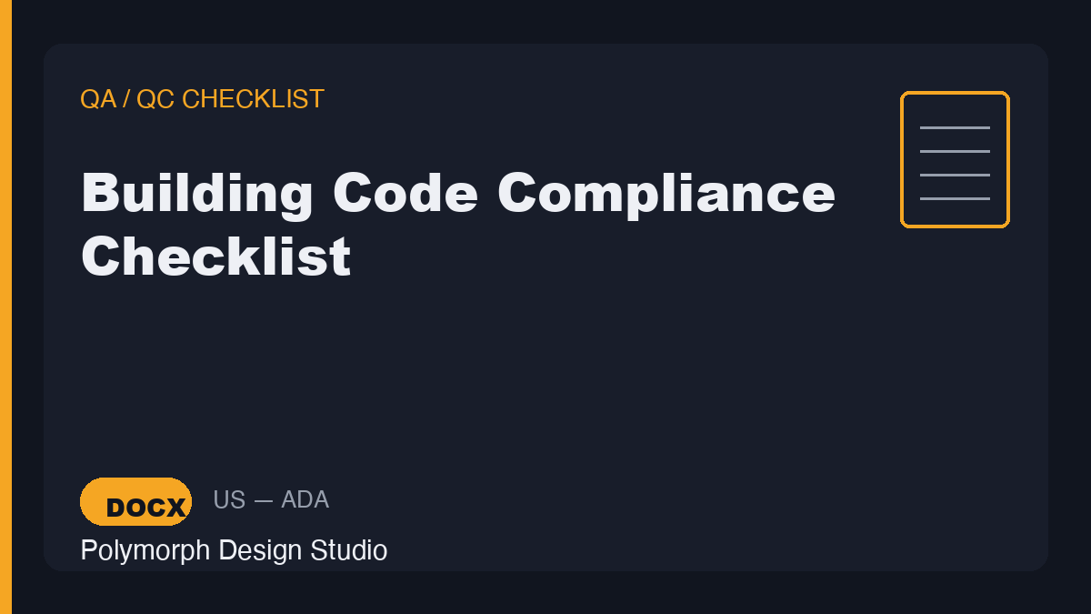 Building Code Compliance Checklist