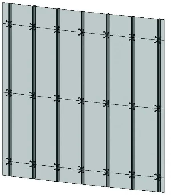 Full Parametric Curtain Panel with Spider