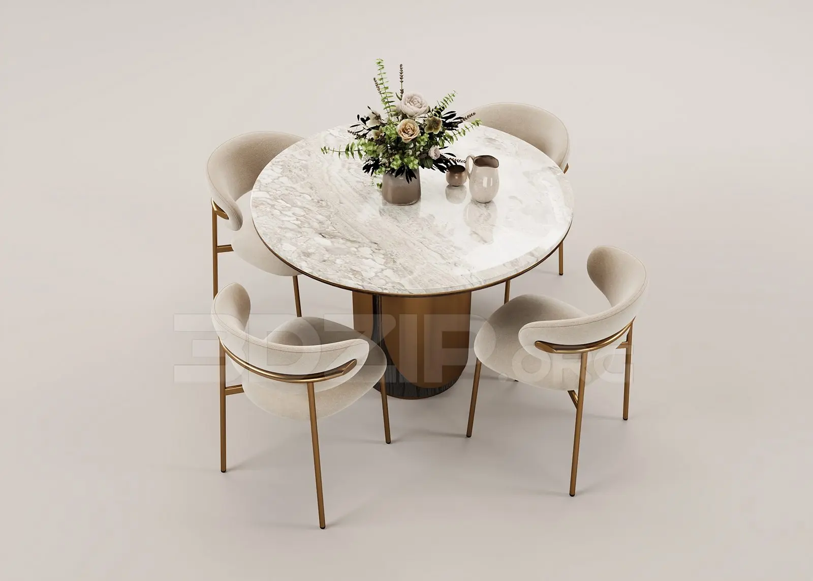 Dining Table And Chair — preview 1 (3dzip)