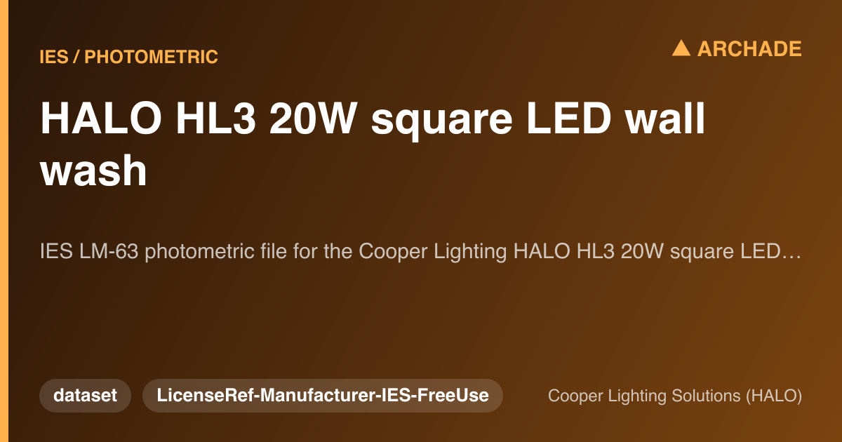 HALO HL3 20W square LED wall wash