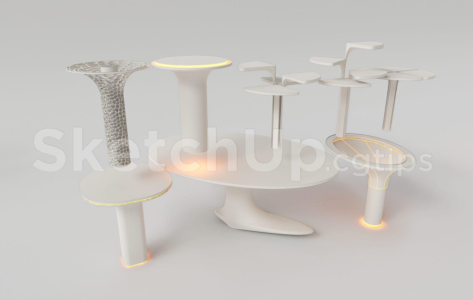 Modern Luxury Interior Lighting Columns