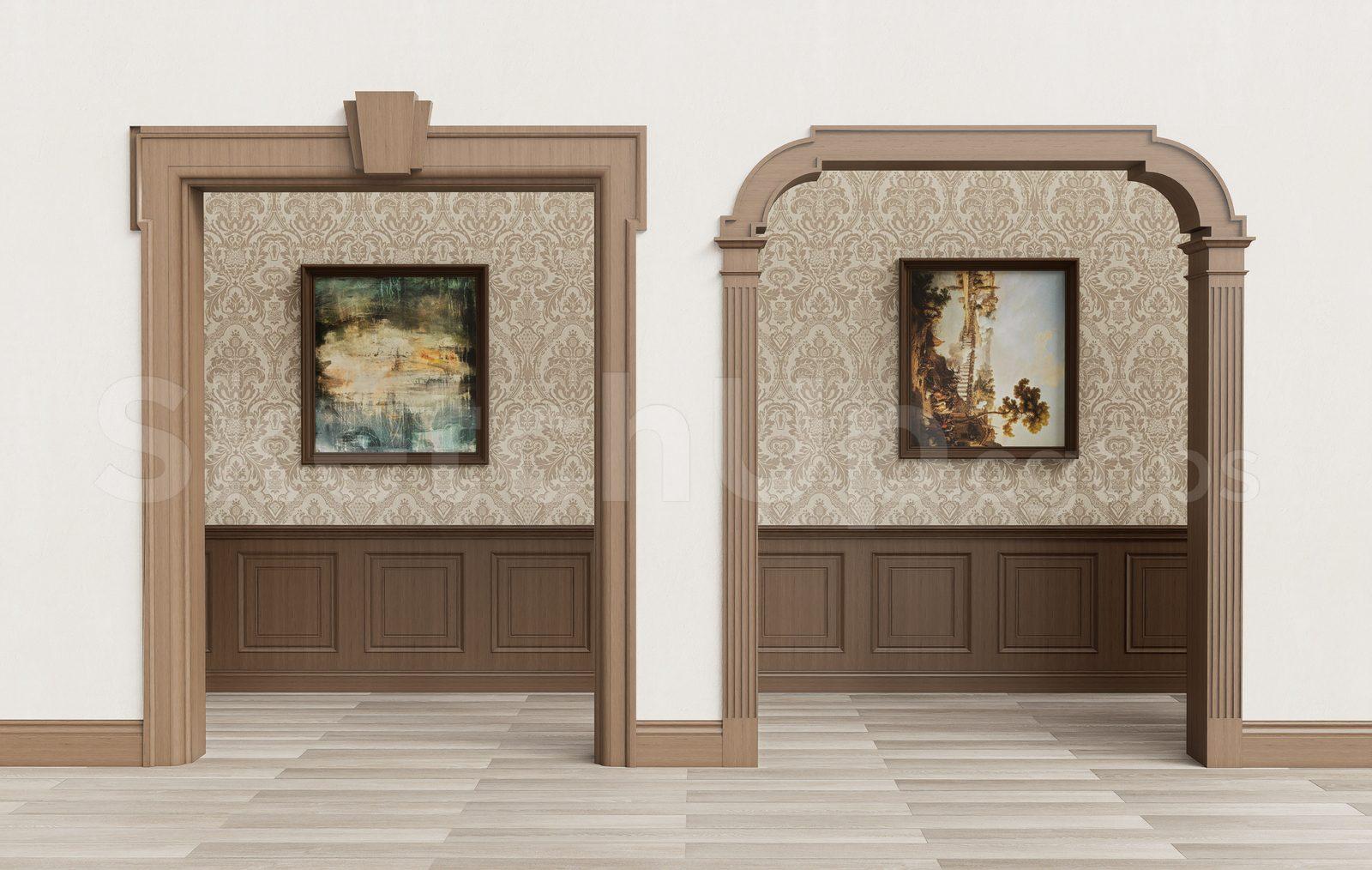 Classic Wooden Arched Doorway