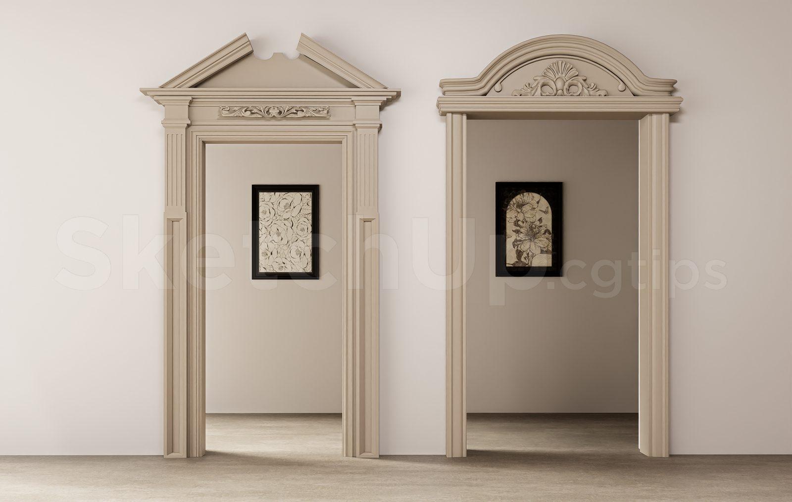 Classic Wooden Arched Doorway