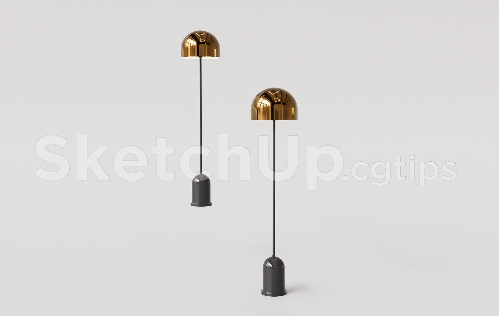 Floor Lamp Model for SketchUp – Interior Design Ready — preview 1 (cgtips)