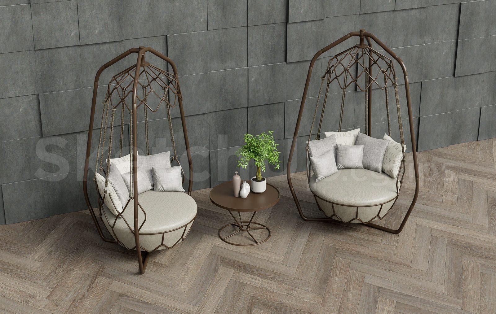 Luxury Hanging Swing Chair with Side Table