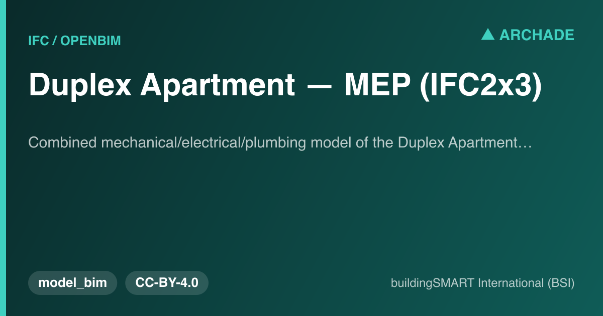 Duplex Apartment — MEP (IFC2x3)
