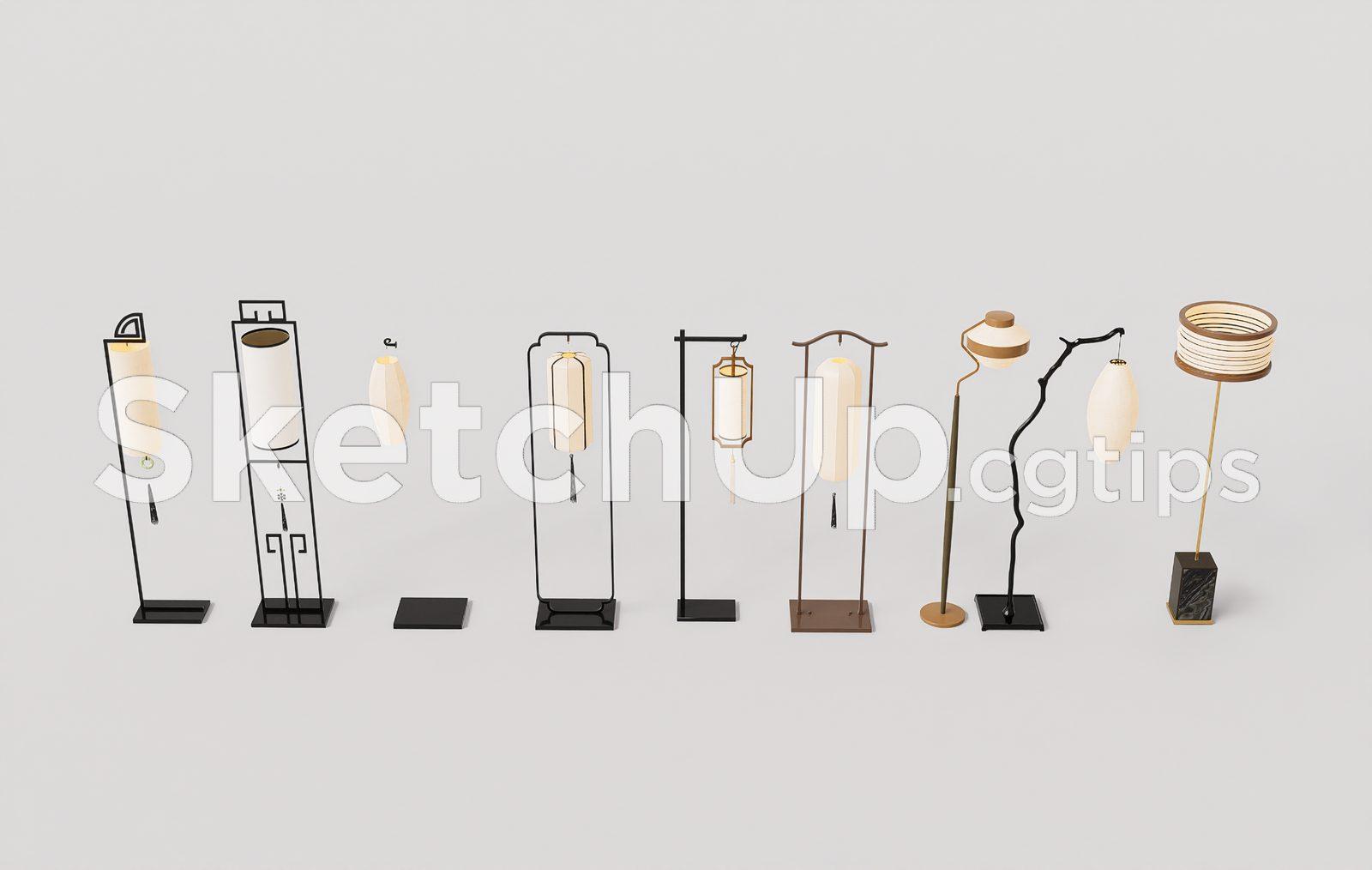 Floor Lamp Model for SketchUp – Interior Design Ready