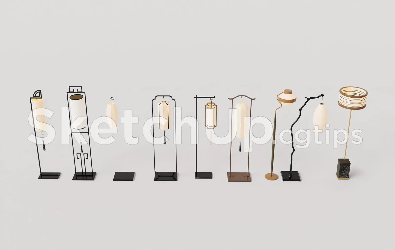 Floor Lamp Model for SketchUp – Interior Design Ready — preview 1 (cgtips)