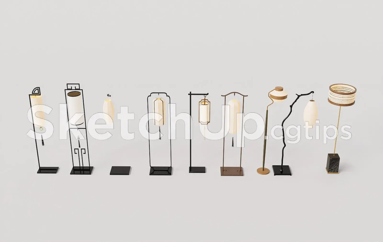Floor Lamp Model for SketchUp – Interior Design Ready