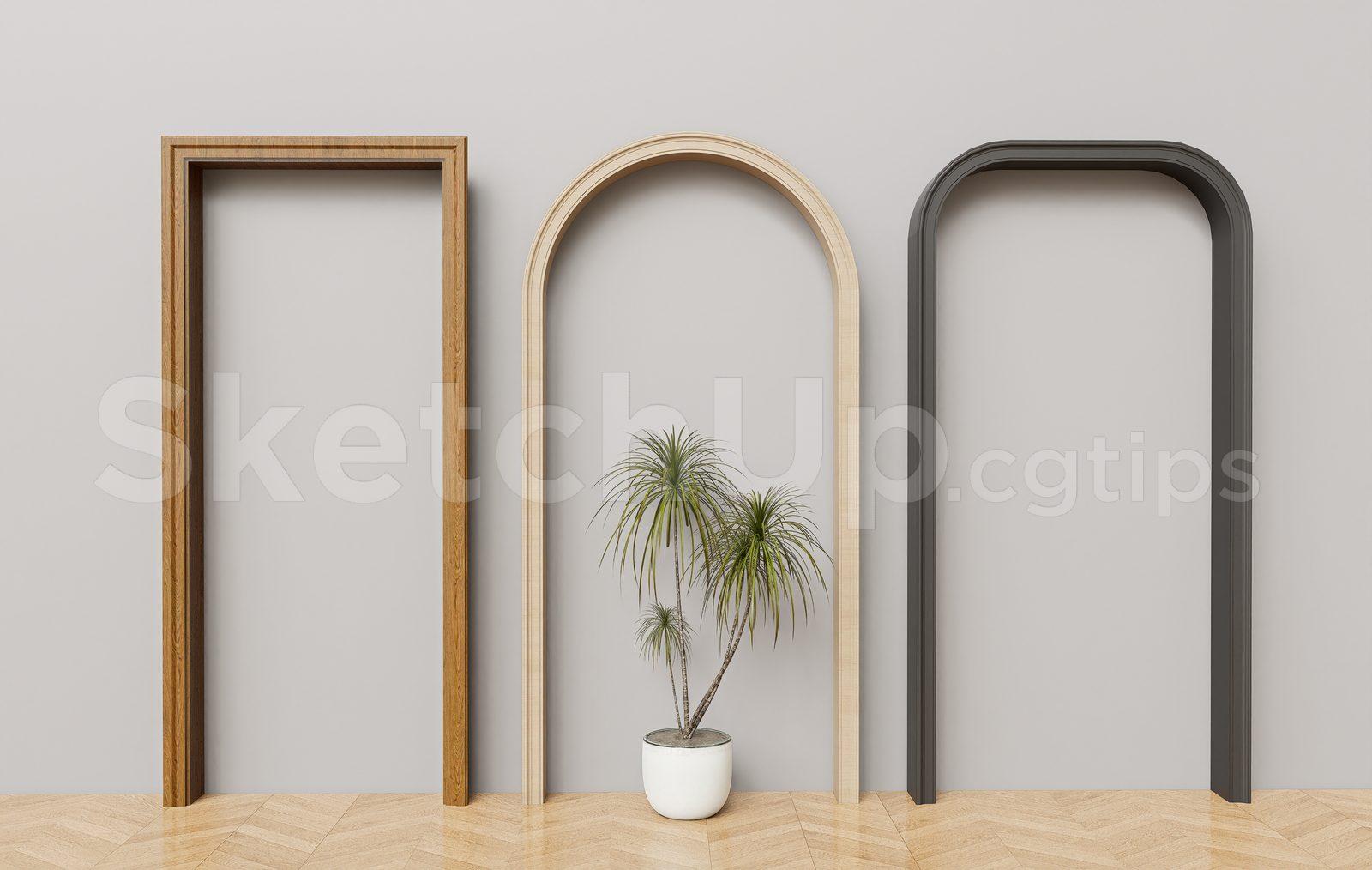 Classic Wooden Arched Doorway