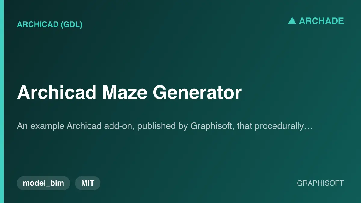 Archicad Maze Generator