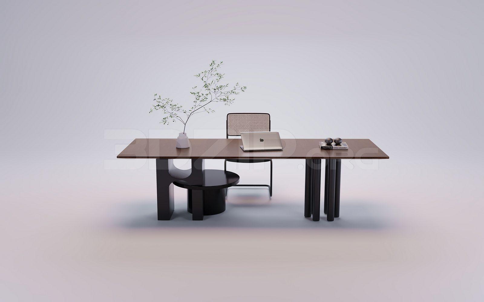 Work Desk 3D Model Download for Interior Design