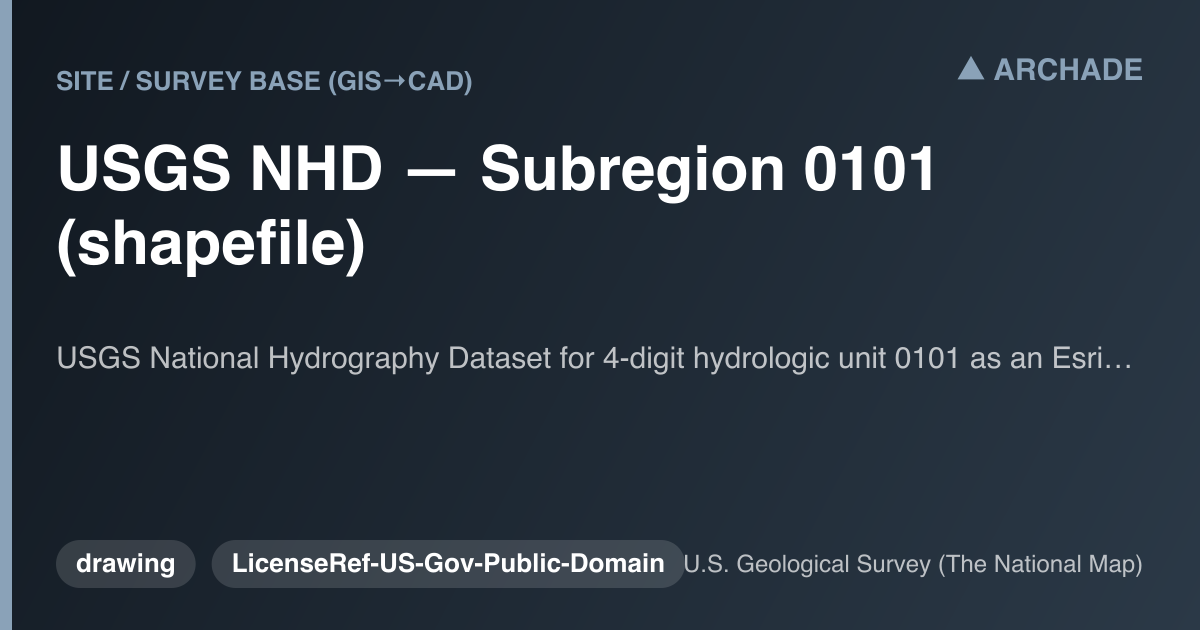 USGS NHD — Subregion 0101 (shapefile)