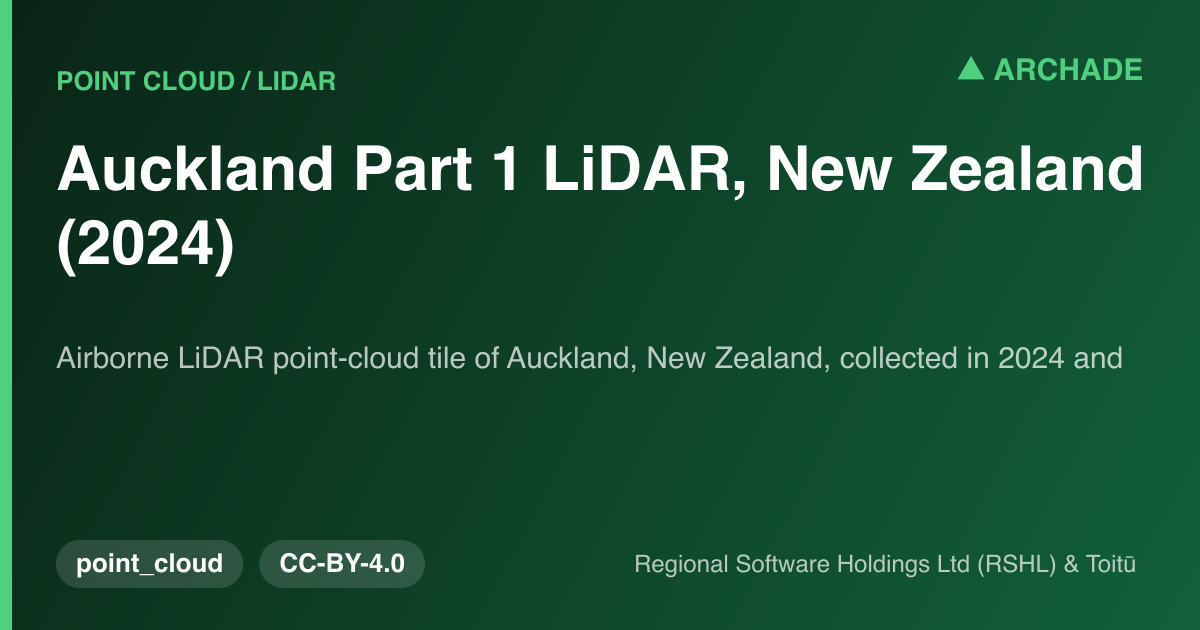 Auckland Part 1 LiDAR, New Zealand (2024)