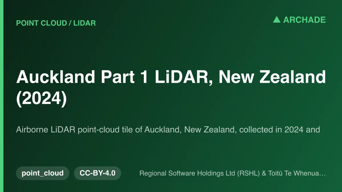 Auckland Part 1 LiDAR, New Zealand (2024)