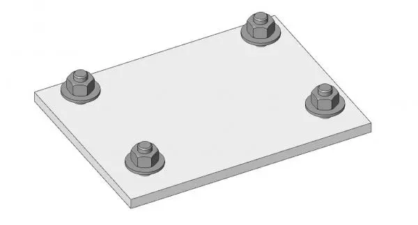 End Plate Steel Connection - Double Row — preview 1, by Revit Structure 2012 (RevitCity, CC0)