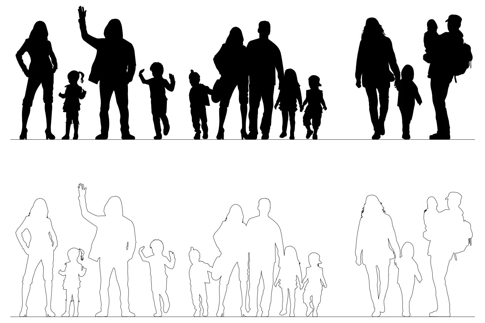 People Family Silhouettes