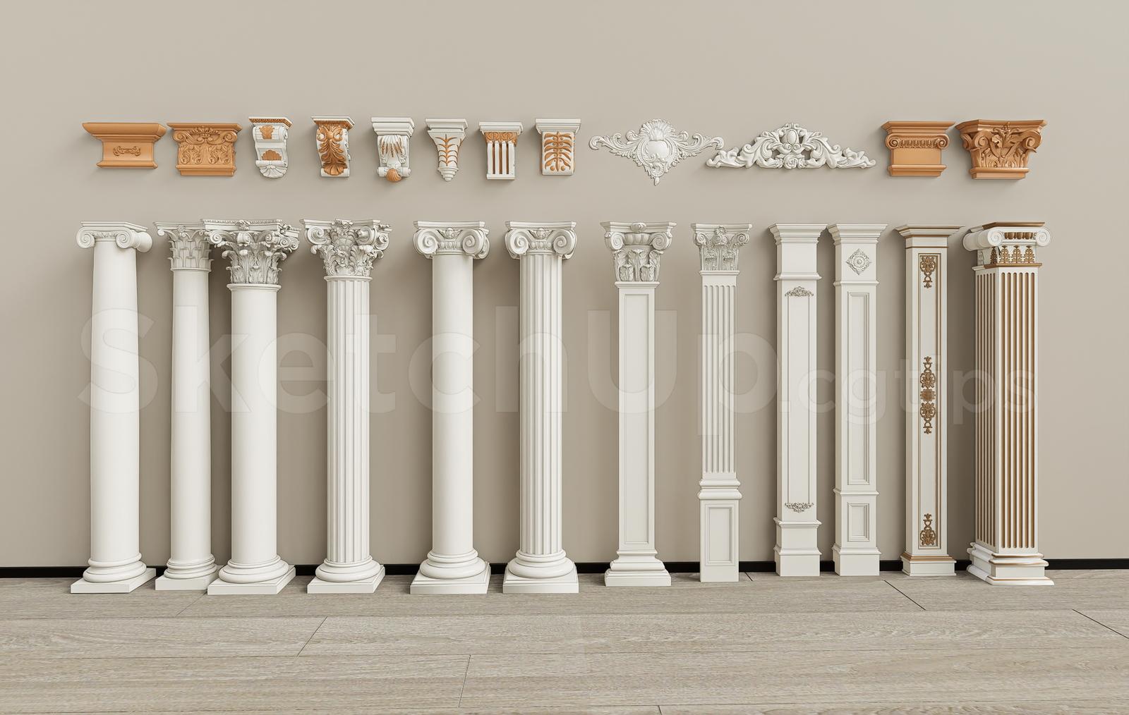 Classical Column Collection 3D SketchUp Model for Architectural Design